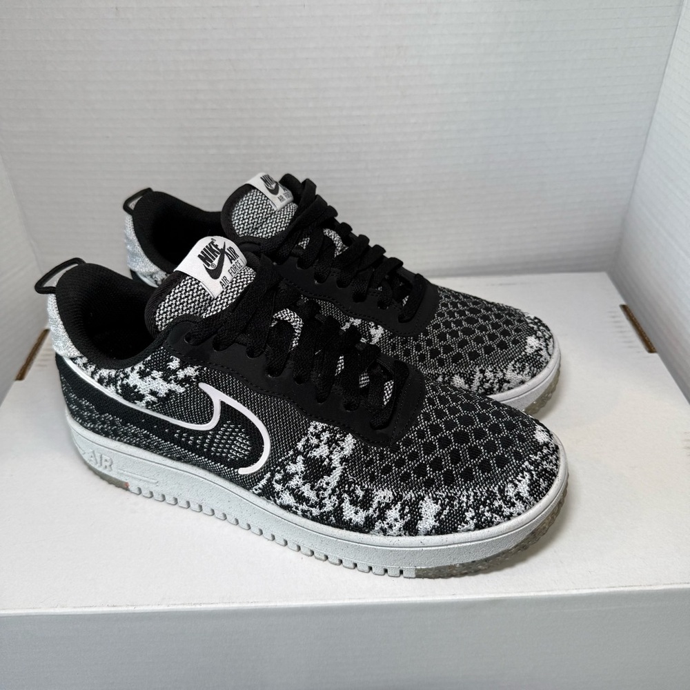 NIKE AIR FORCE 1 FLYKNIT NN DM0590 001 BLACK/WHITE MENS SIZE 10